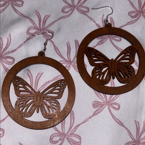 Forever 21 Jewelry - Butterfly Wooden Earrings
